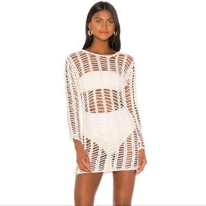 Superdown Miranda Crochet Mini Dress in White
